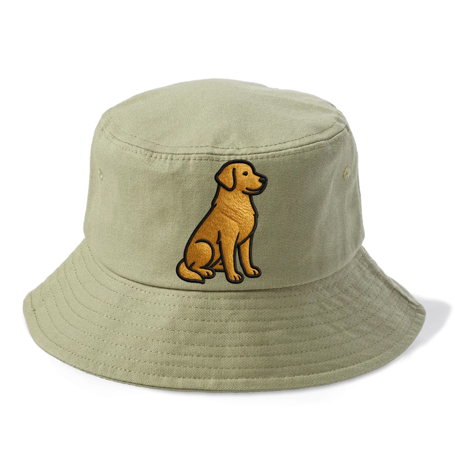 Golden Retriever - Contemporary geometri - Bucket Hat - Army Green