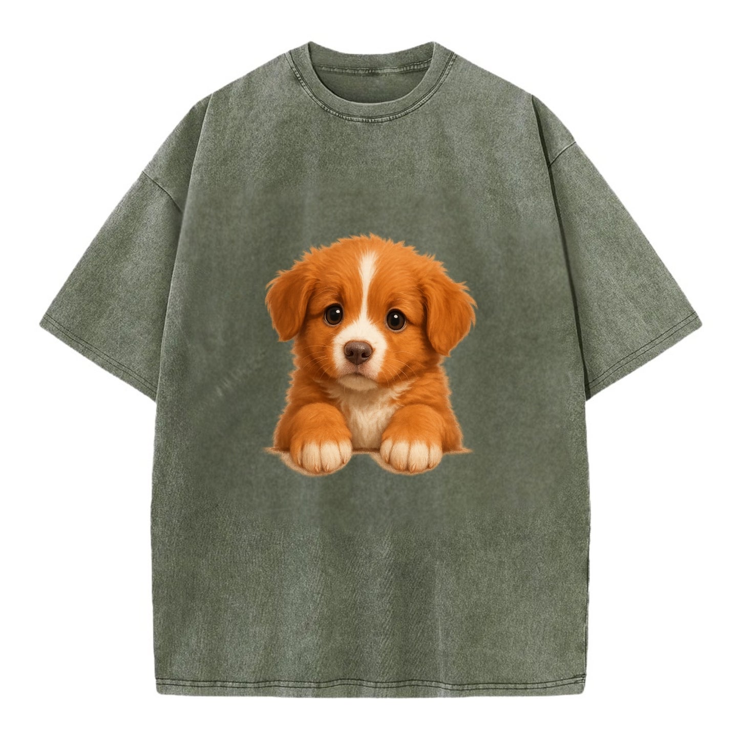 Nova Scotia Duck Tolling Retriever  - Vi - Vintage T-shirt - Army Green