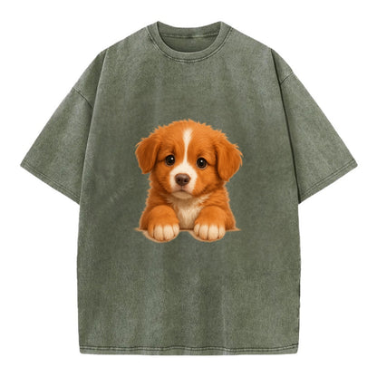 Nova Scotia Duck Tolling Retriever  - Vi - Vintage T-shirt - Army Green