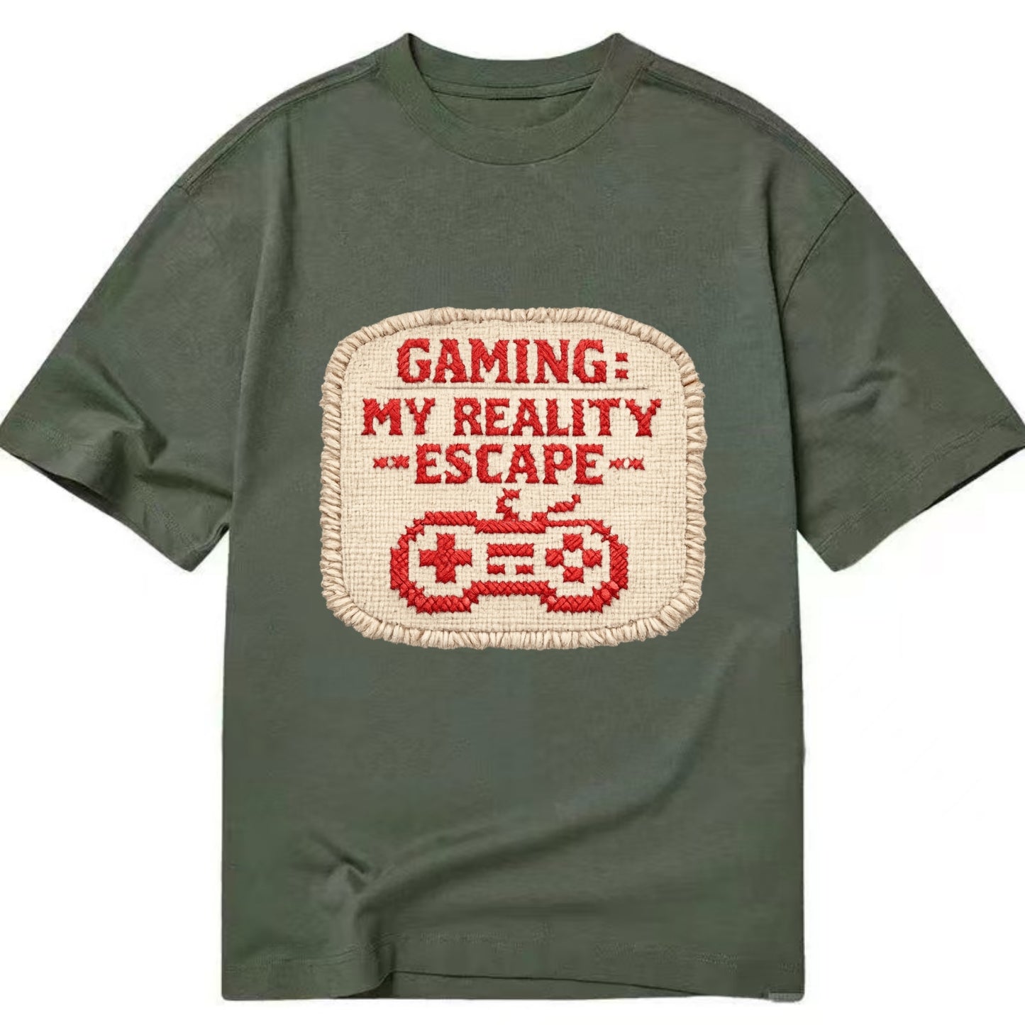 GAMING: MY REALITY ESCAPE - red game escape - red - gaming reality escape - Classic T-shirt - Army Green