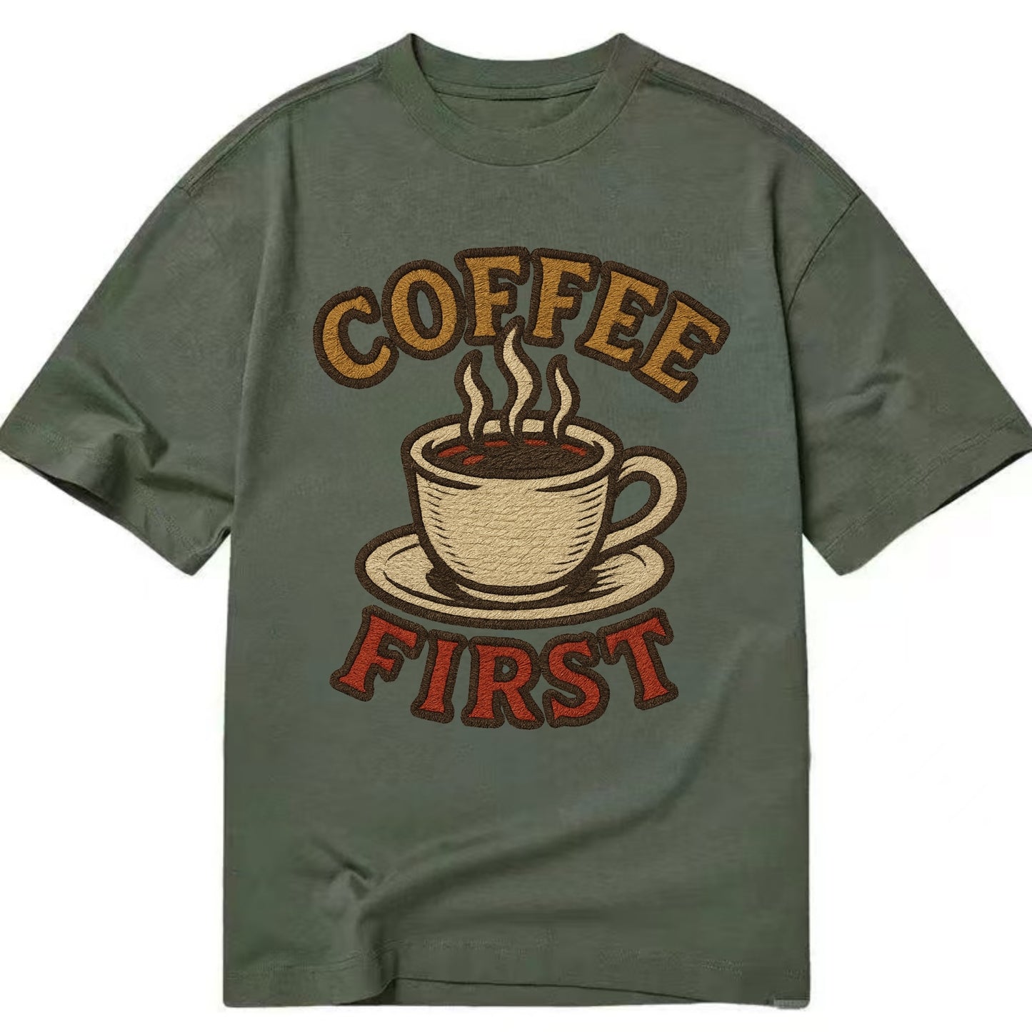 Coffee First  - Classic T-shirt - Army Green