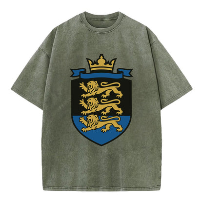 Estonia Royal Logo  - Vintage T-shirt - Army Green