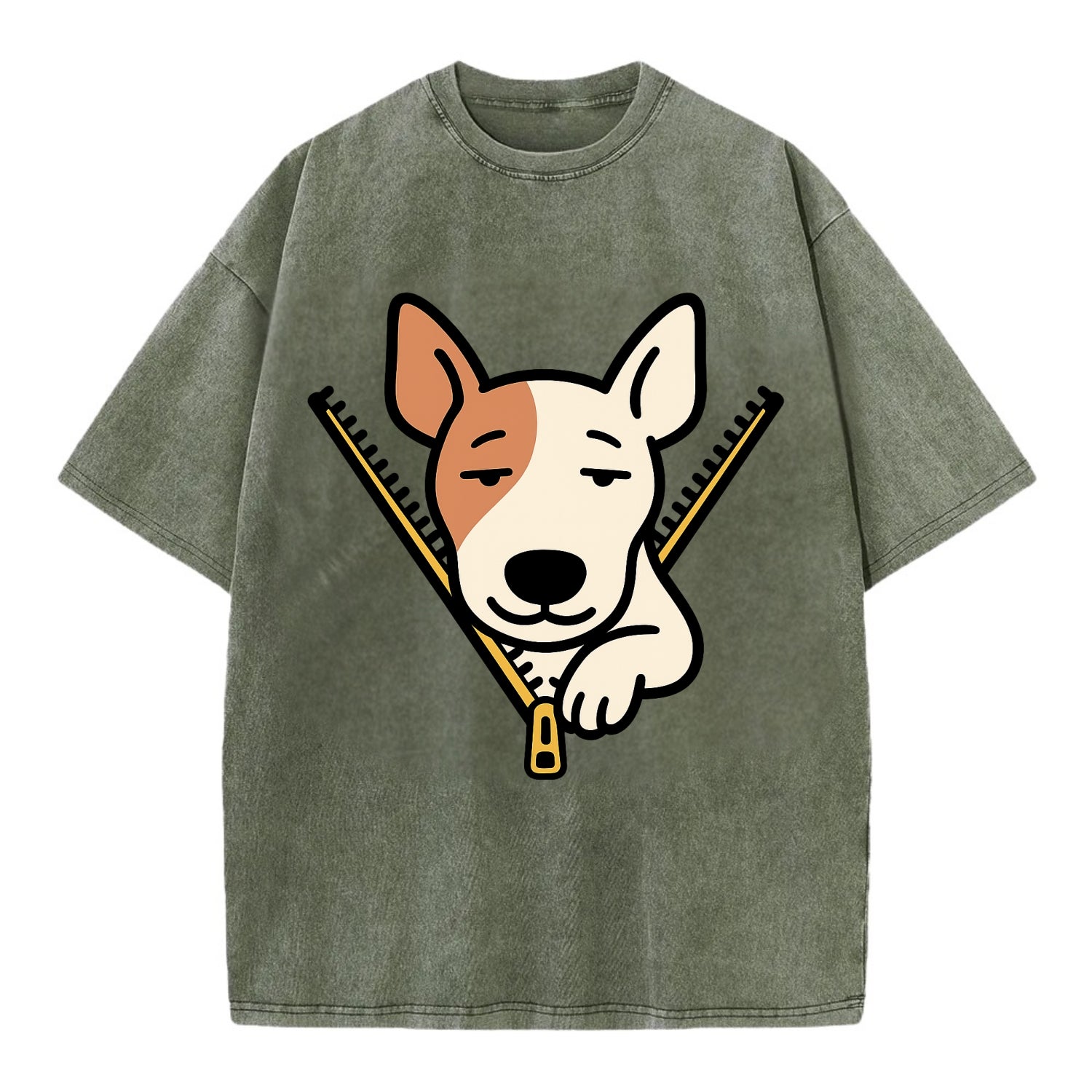 Bull Terrier - Vintage T-shirt - Army Green