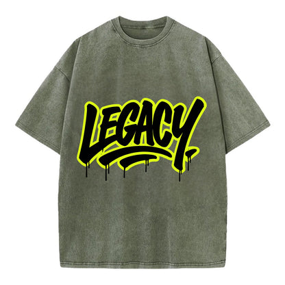 Bold typography design - "LEGACY" - what you leave behind, lasting impact - Vintage T-shirt - Army Green