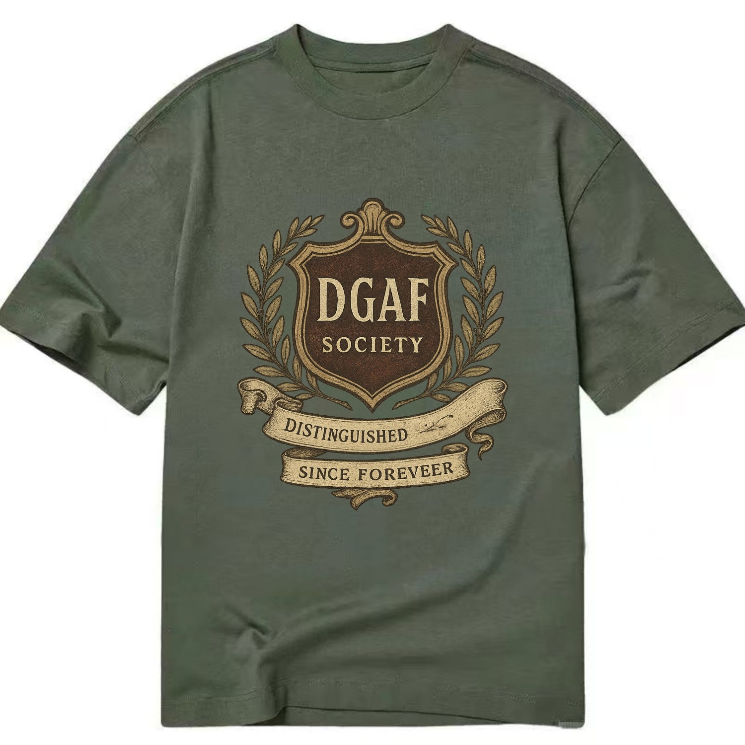Official membership card design - "DGAF Society - Distinguished Members Since - Classic T-shirt - Army Green