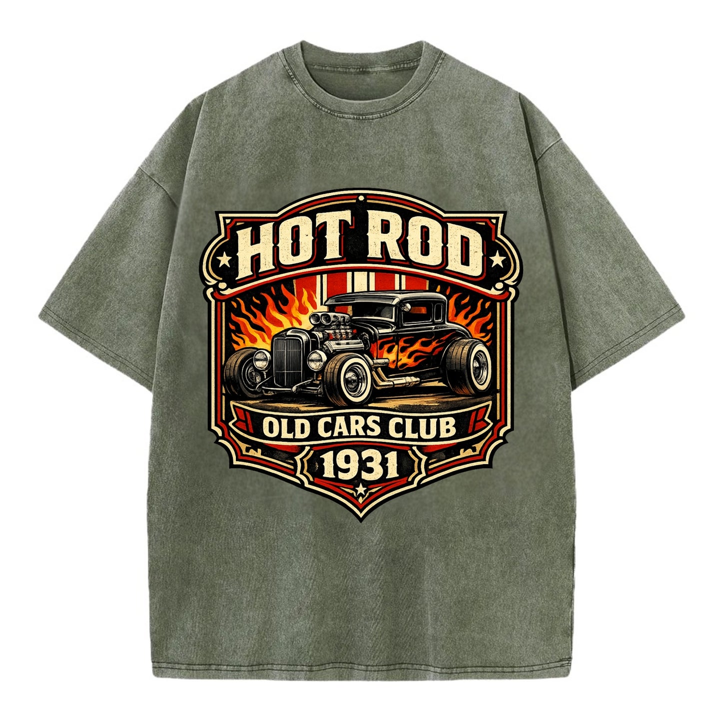 Hot Rod Club 1931 - Vintage T-shirt - Army Green