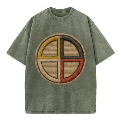 Medicine Wheel  - Vintage T-shirt - Army Green