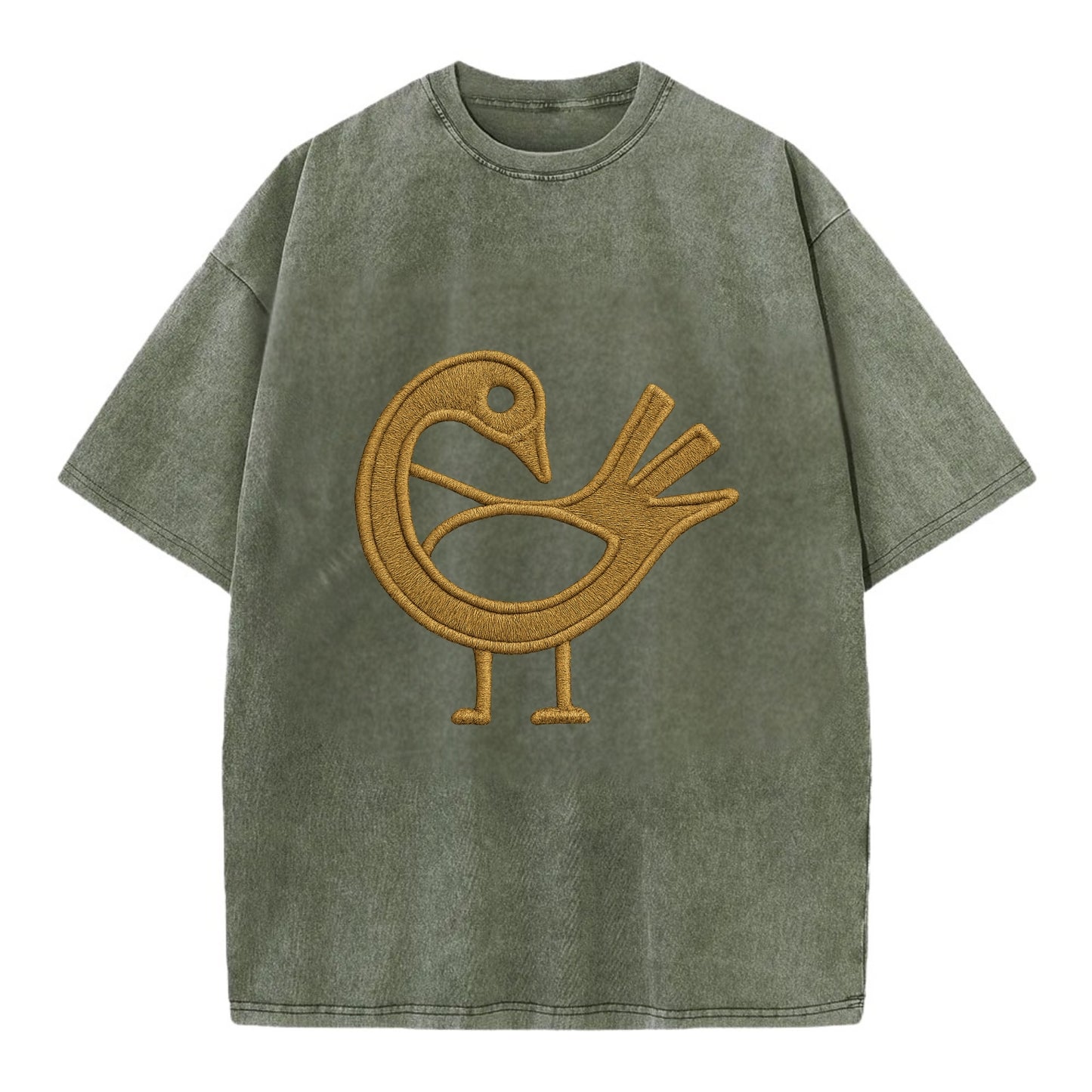 Adinkra Sankofa  - Vintage T-shirt - Army Green