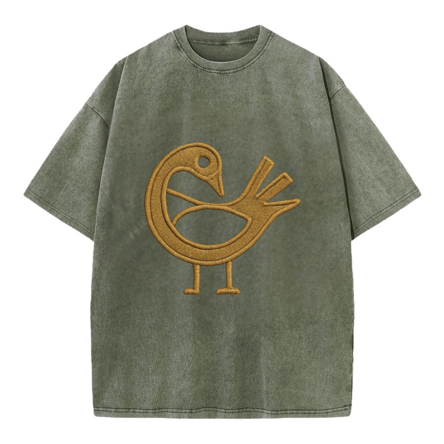 Adinkra Sankofa  - Vintage T-shirt - Army Green