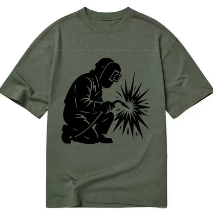 Welder sparks flying dramatically - Classic T-shirt - Army Green