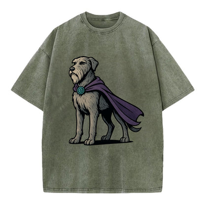 Irish Wolfhound Mystic Hero  - Vintage T-shirt - Army Green