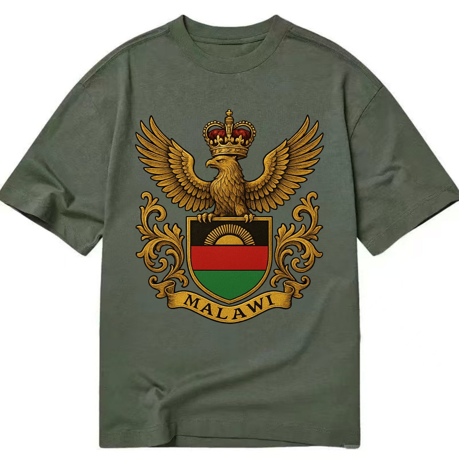 Malawi Royal Logo  - Classic T-shirt - Army Green