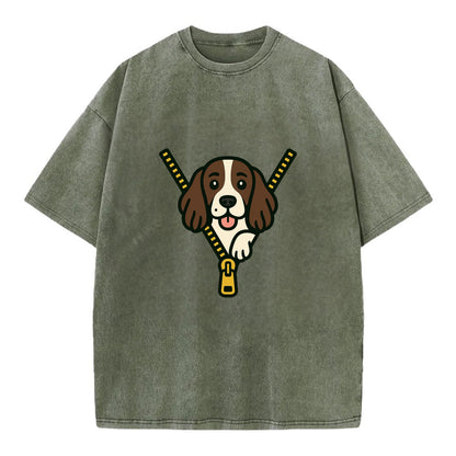 English Springer Spaniel - Vintage T-shirt - Army Green