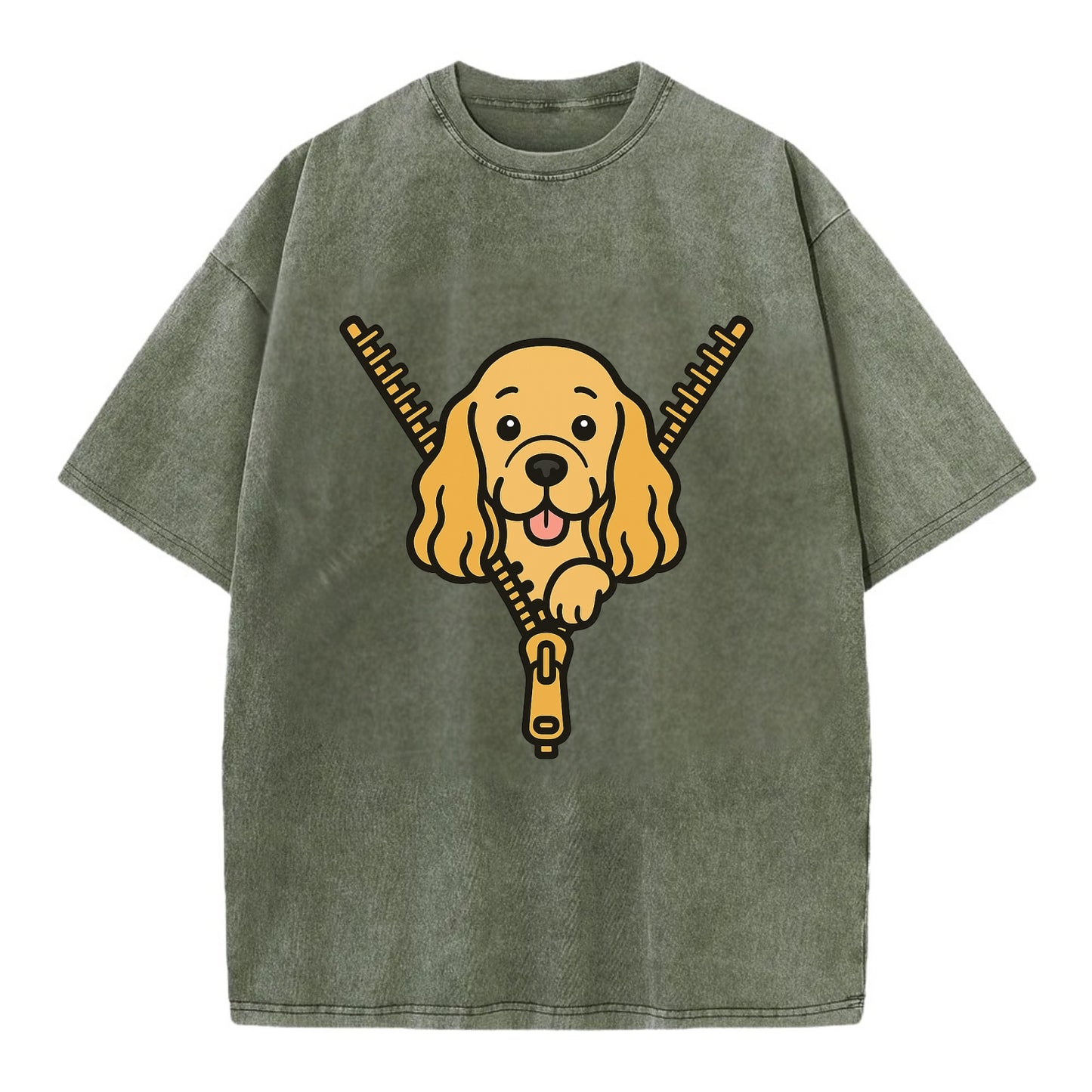 Cocker Spaniel - Vintage T-shirt - Army Green