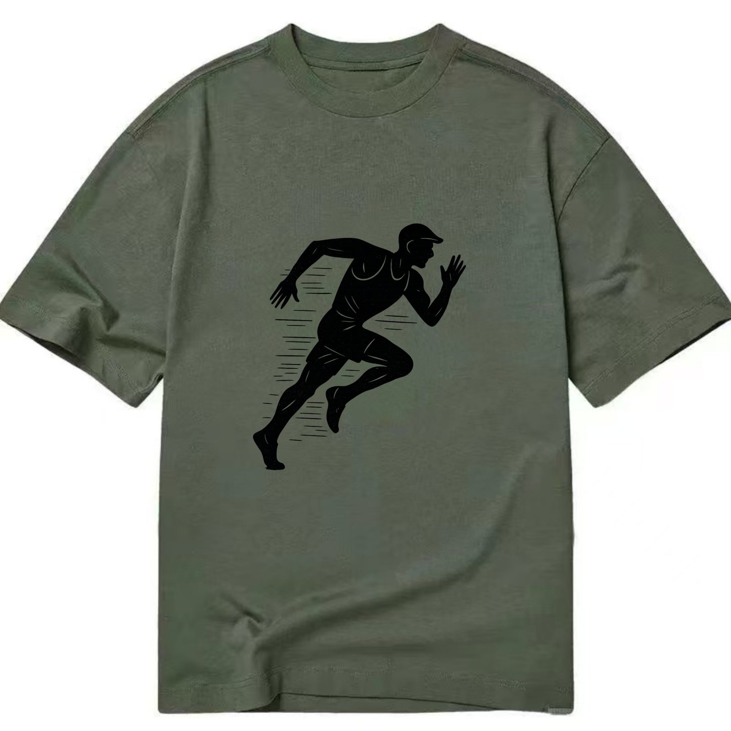 Runner in full stride sprinting - Classic T-shirt - Army Green