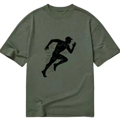 Runner in full stride sprinting - Classic T-shirt - Army Green