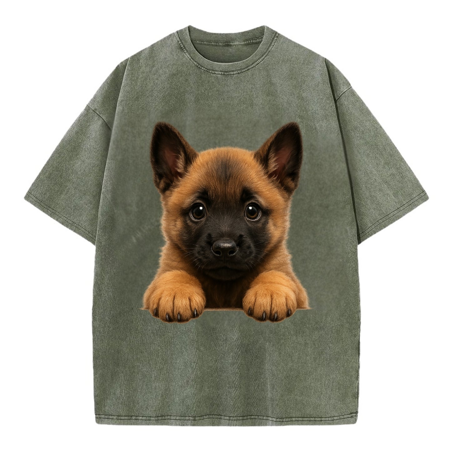Belgian Malinois  - Vintage T-shirt - Army Green