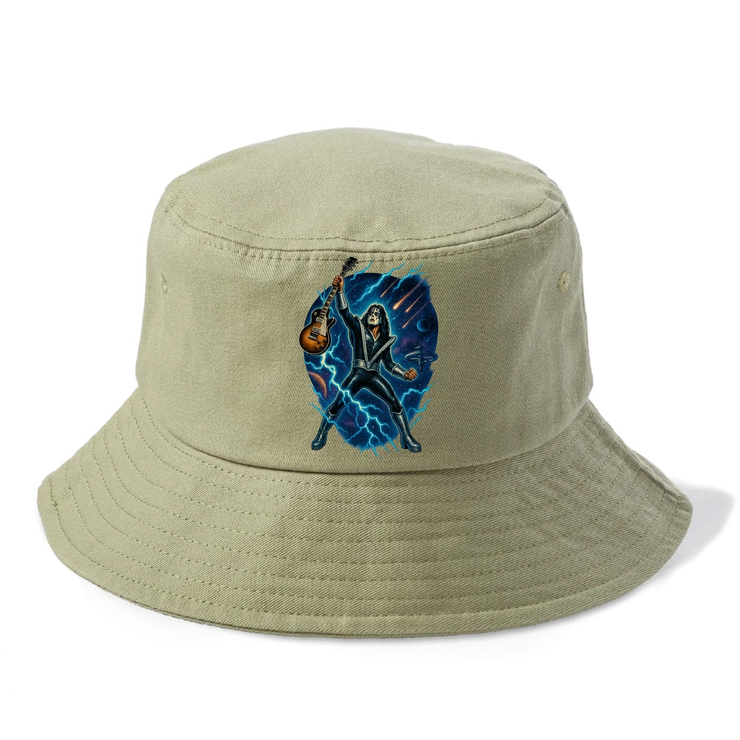 Ace Frehley Cosmic Solo - Bucket Hat - Army Green
