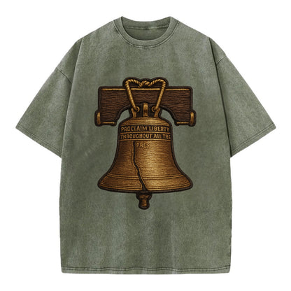 Liberty Bell  - Vintage T-shirt - Army Green