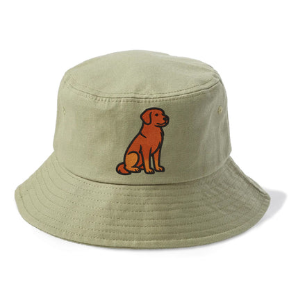 Nova Scotia Duck Tolling Retriever - Red embroidered pose - Bucket Hat - Army Green