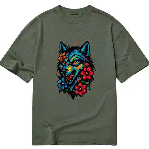 Floral Wolf Garden  - Classic T-shirt