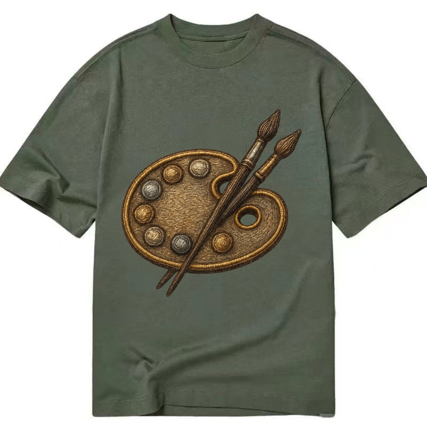 Artist palette with brushes - painter emblem - Classic T-shirt - Army Green