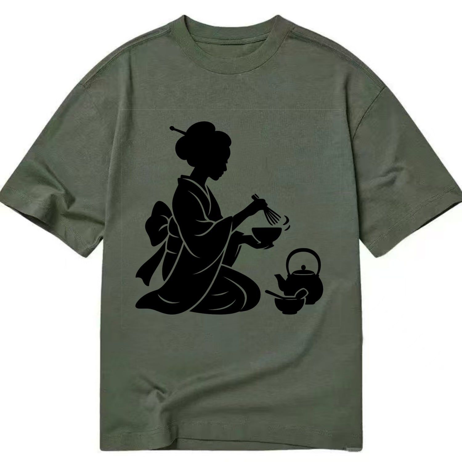 Geisha traditional tea ceremony - Classic T-shirt - Army Green