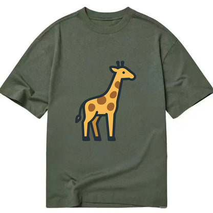 Giraffe - Yellow with brown patches flat side profile - Classic T-shirt - Army Green