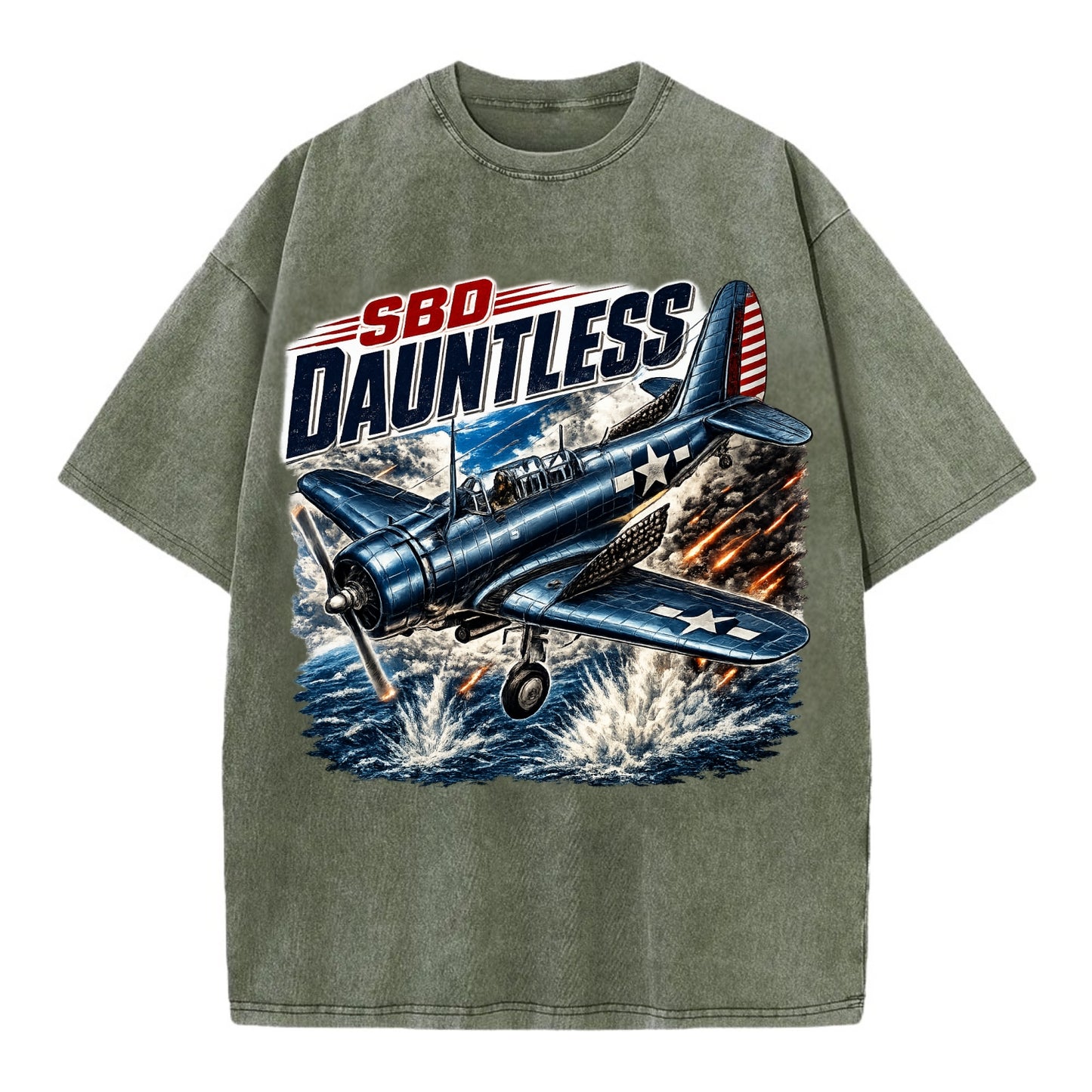 Sbd Dauntless - Vintage T-shirt - Army Green