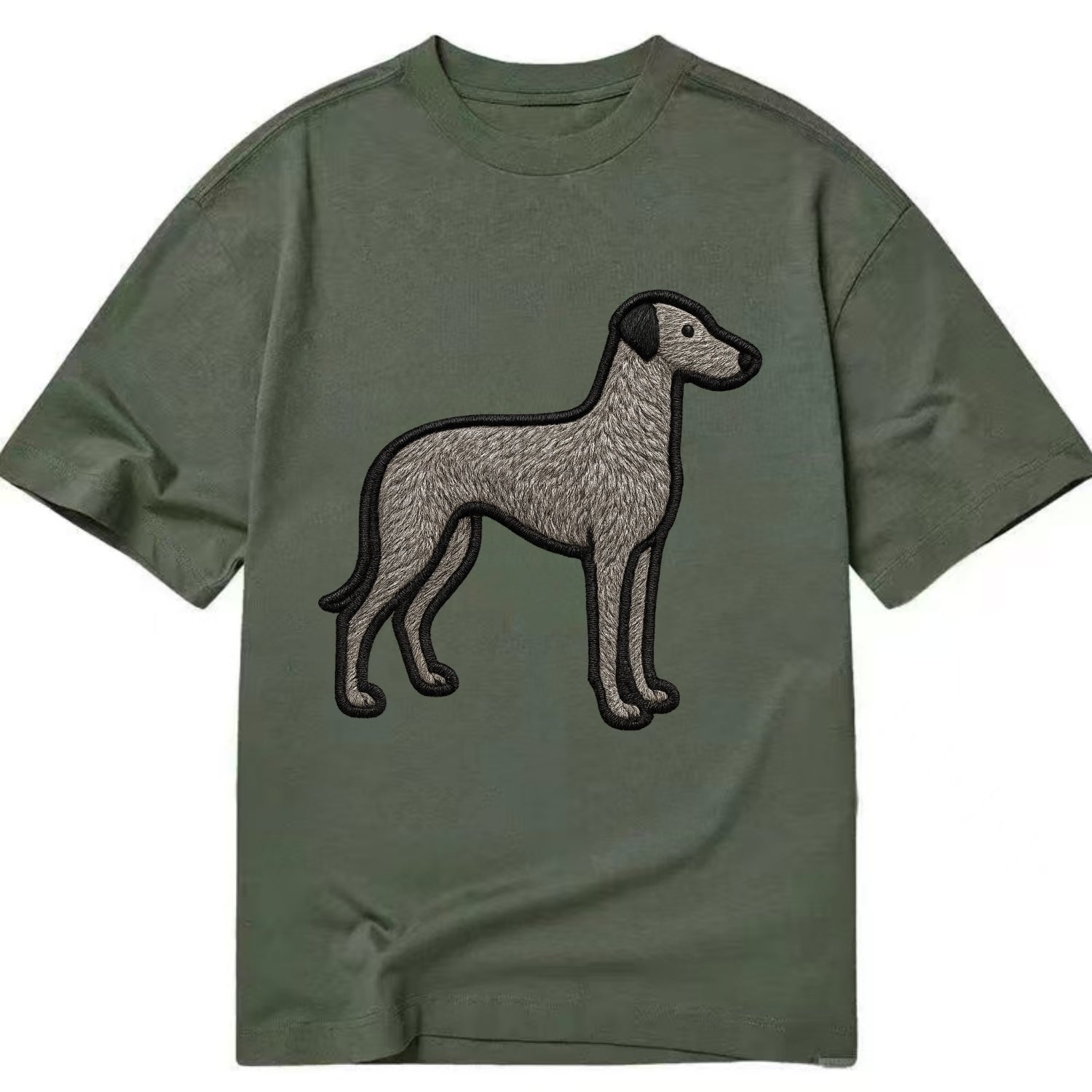 Scottish Deerhound - Trendy hound silhou - Classic T-shirt - Army Green