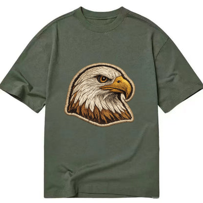 EAGLE HEAD PROFILE - majestic bald eagle in brown, white and gold , American pride - Classic T-shirt - Army Green