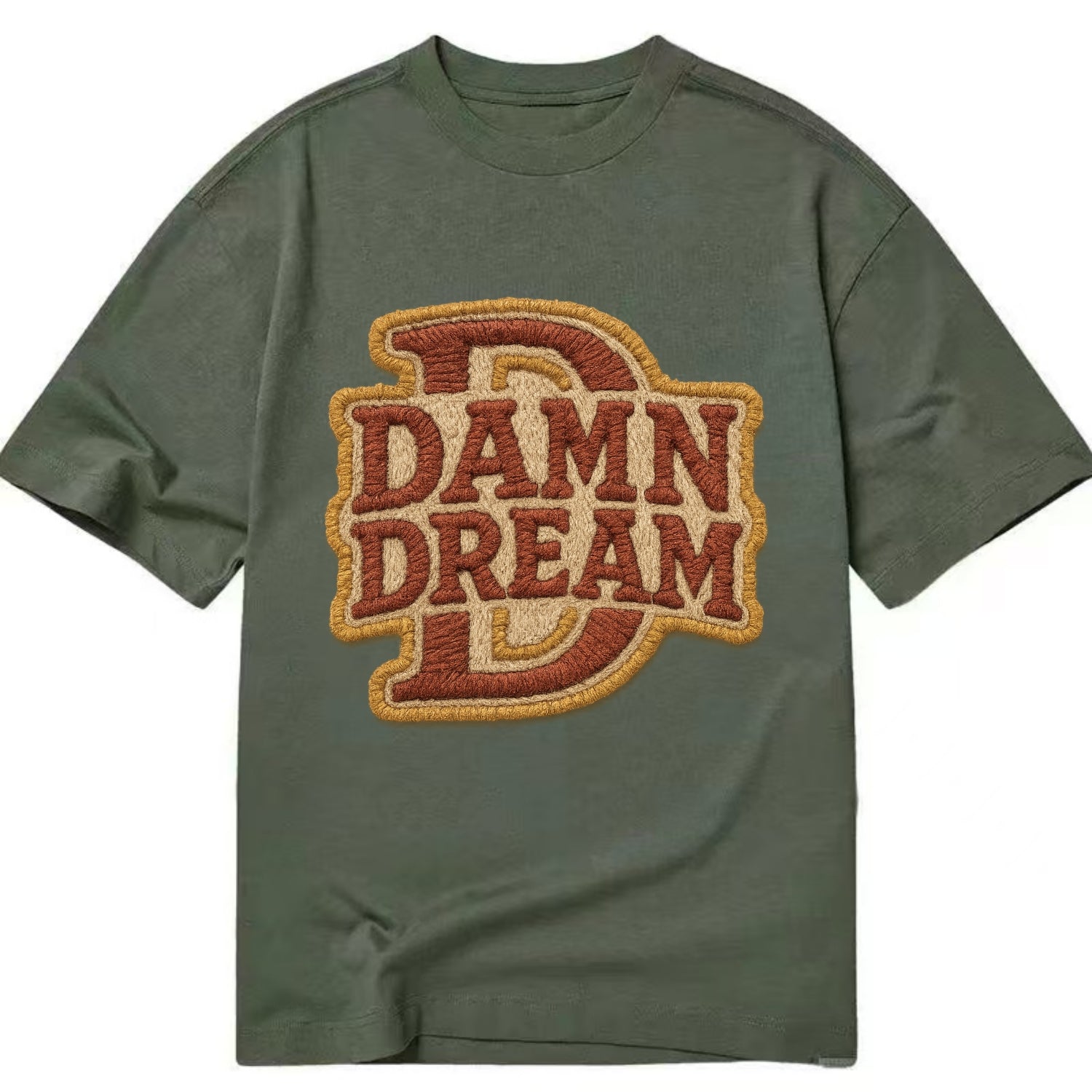 DAMN;DREAM BIG Motivational White Cap - Classic T-shirt - Army Green