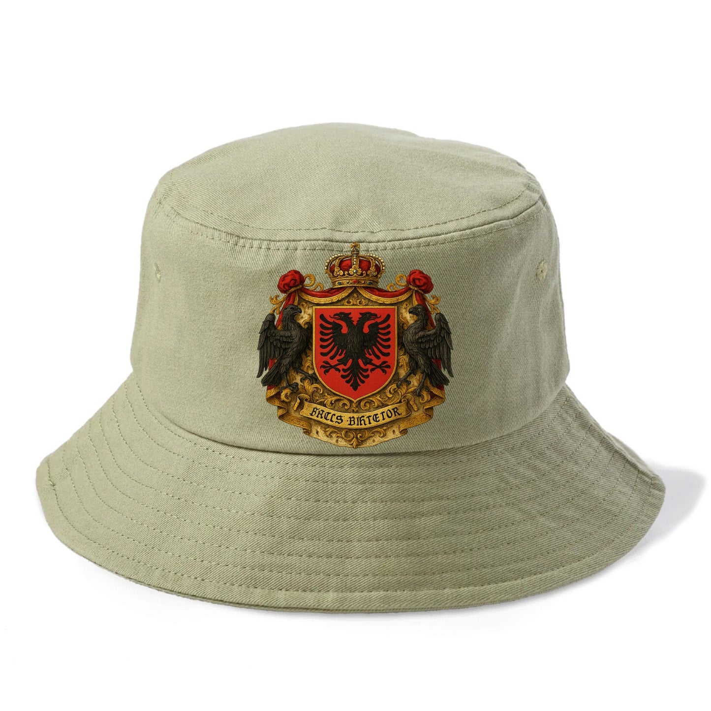 Albania Double Eagle Emblem  - Bucket Hat - Army Green