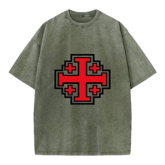 Heritage of Faith - Vintage T-shirt - Army Green