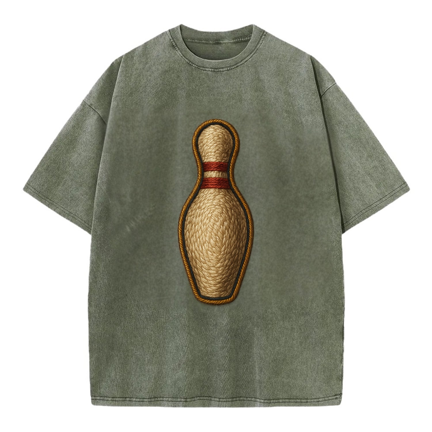 Bowling Pin  - Vintage T-shirt - Army Green