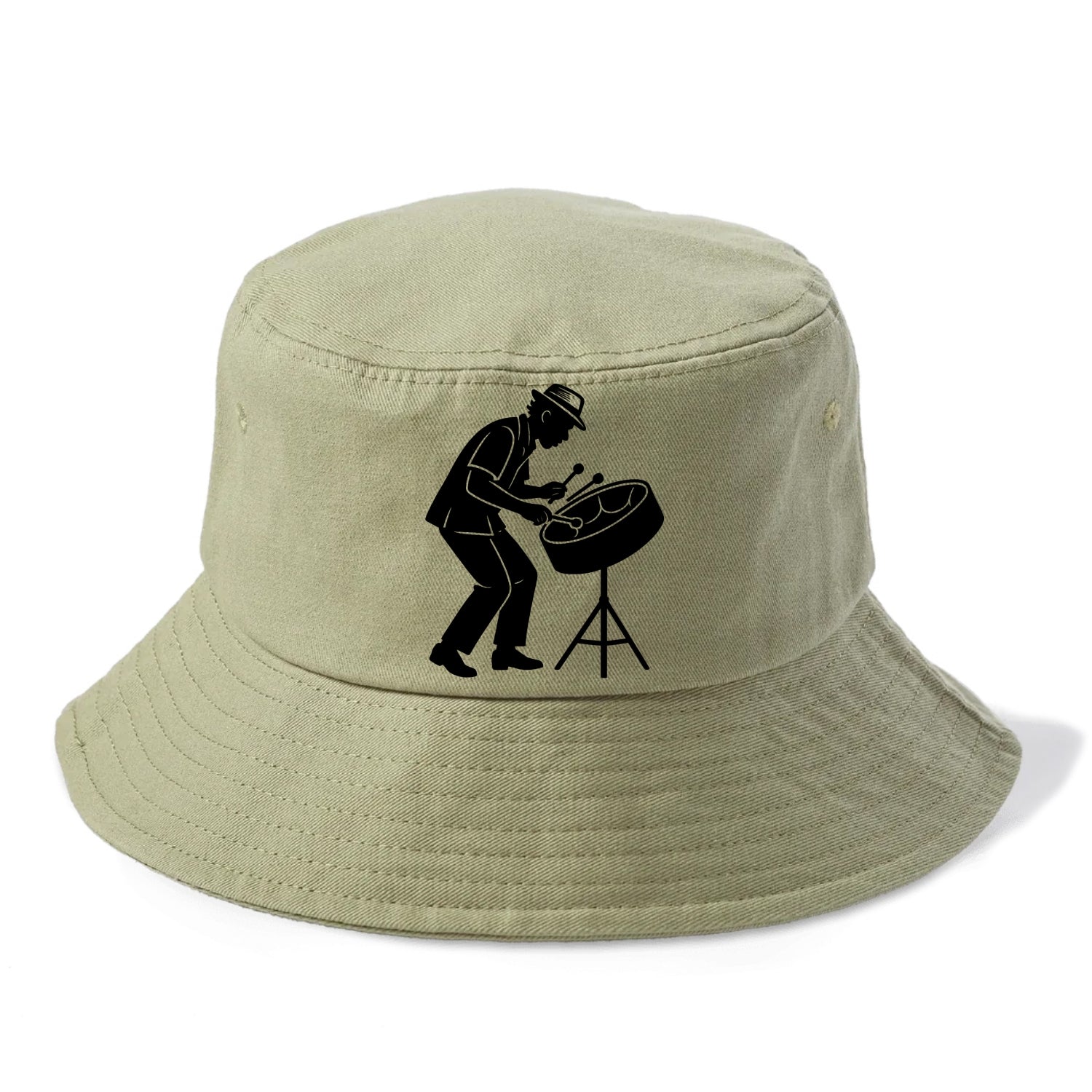 Steel drum player Caribbean rhythm - Bucket Hat - Army Green
