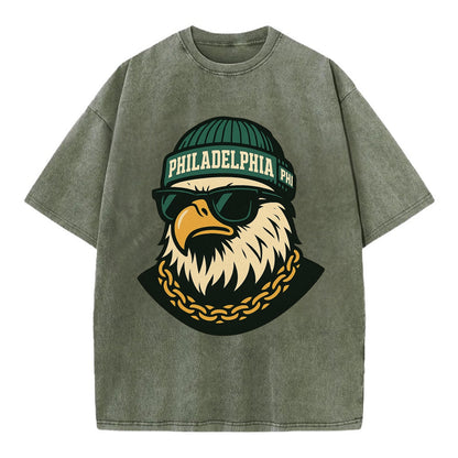 "eagle" "philadelphia" "phi" "green" "us East" - Vintage T-shirt - Army Green