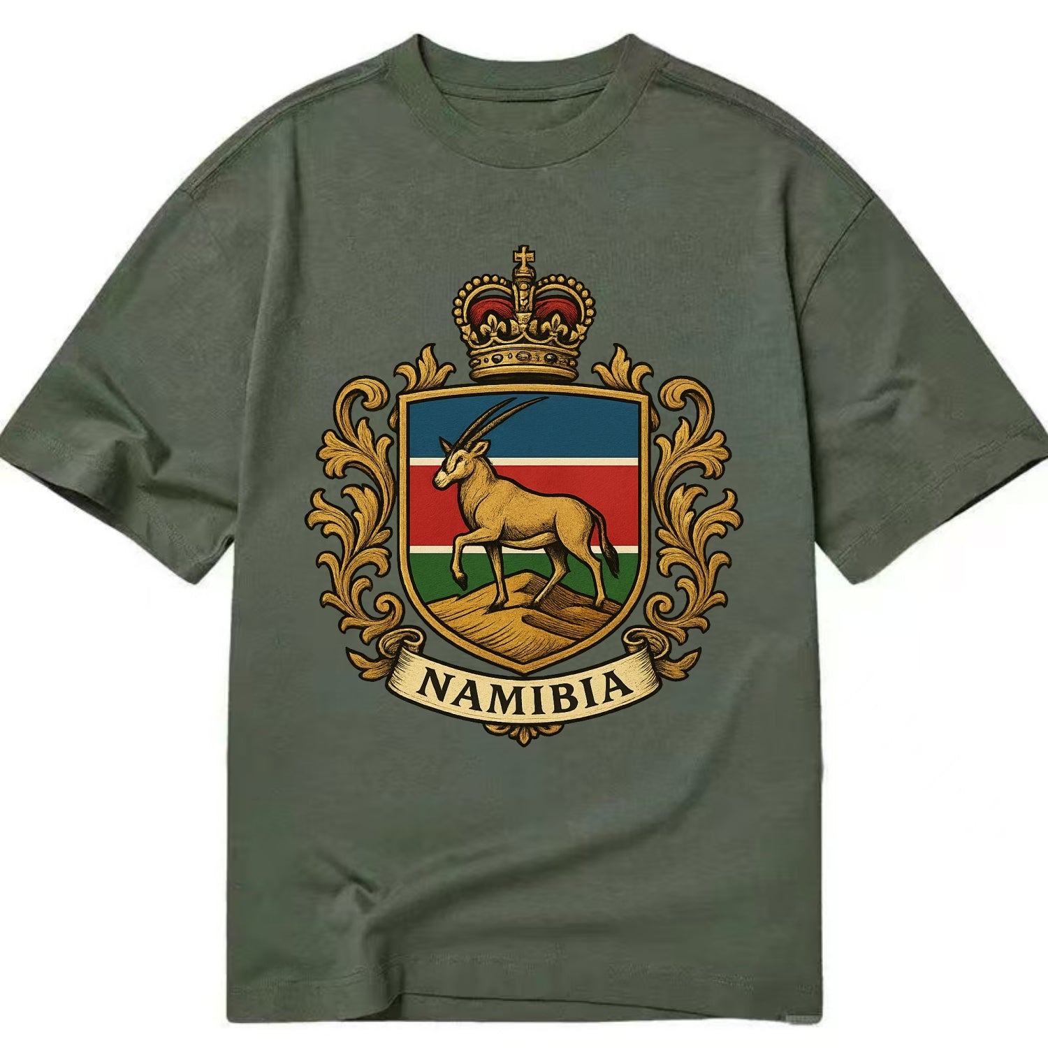 Namibia Heritage Badge  - Classic T-shirt - Army Green