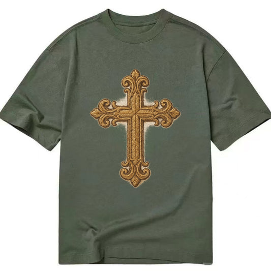 Baroque Cross  - Classic T-shirt - Army Green