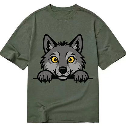 Wolf  - Classic T-shirt - Army Green