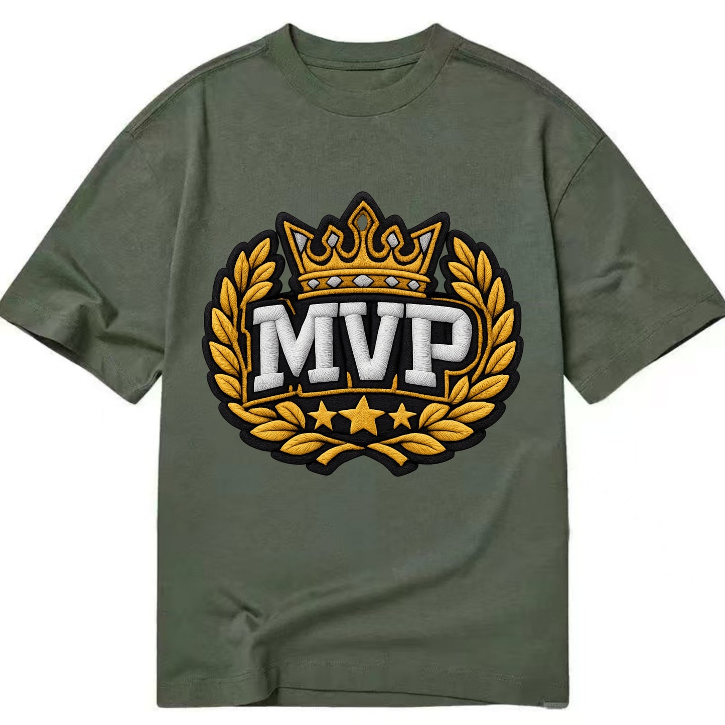 MVP CROWN - crown with laurels in gold , most valuable - Classic T-shirt - Army Green