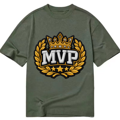 MVP CROWN - crown with laurels in gold , most valuable - Classic T-shirt - Army Green
