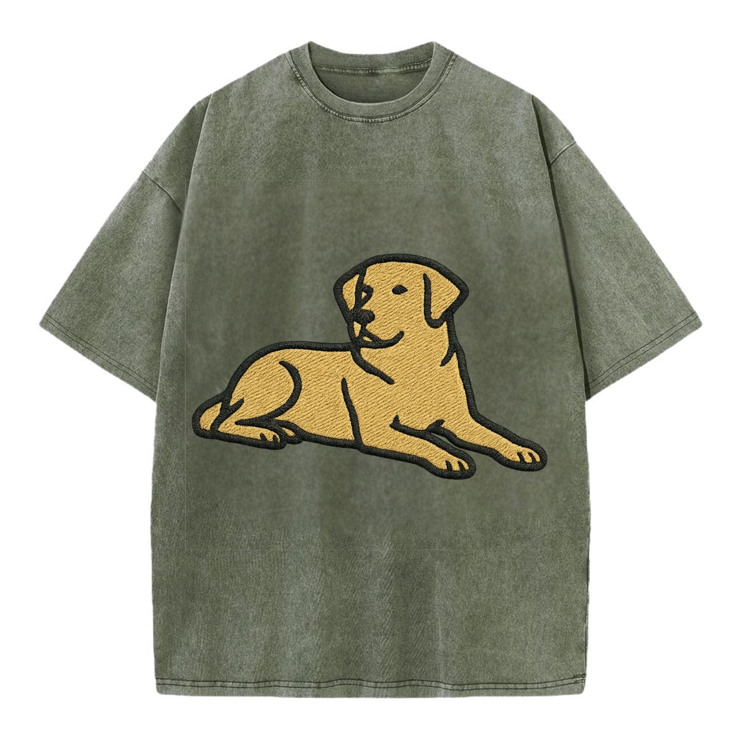 Labrador Retriever - Yellow lab relaxed Vintage T-shirt - Army Green