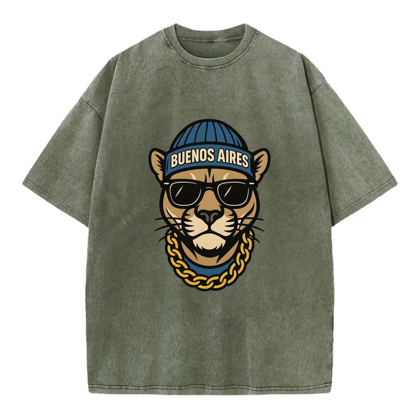 Buenos Aires Puma - Vintage T-shirt - Army Green