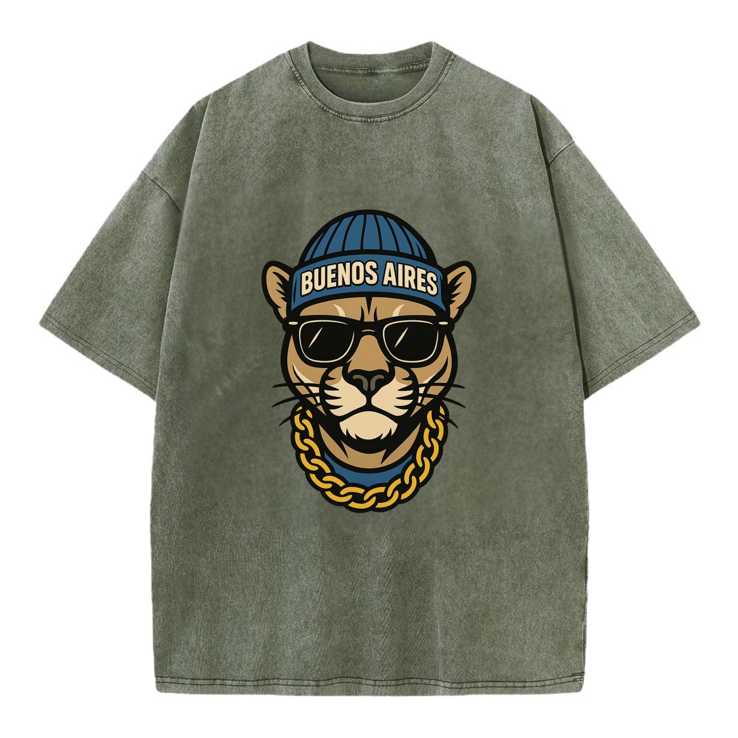 Buenos Aires Puma - Vintage T-shirt - Army Green