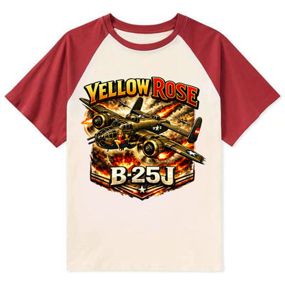 B 25j Yellow Rose - Contrast Raglan T-shirt