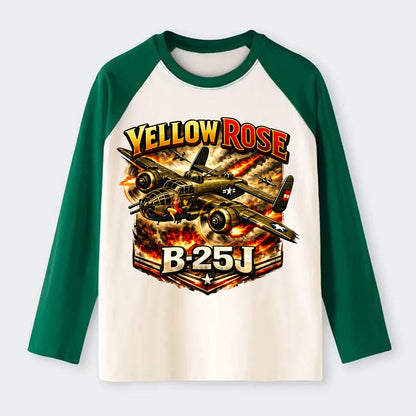 B 25j Yellow Rose - Raglan Long Sleeve T-Shirt