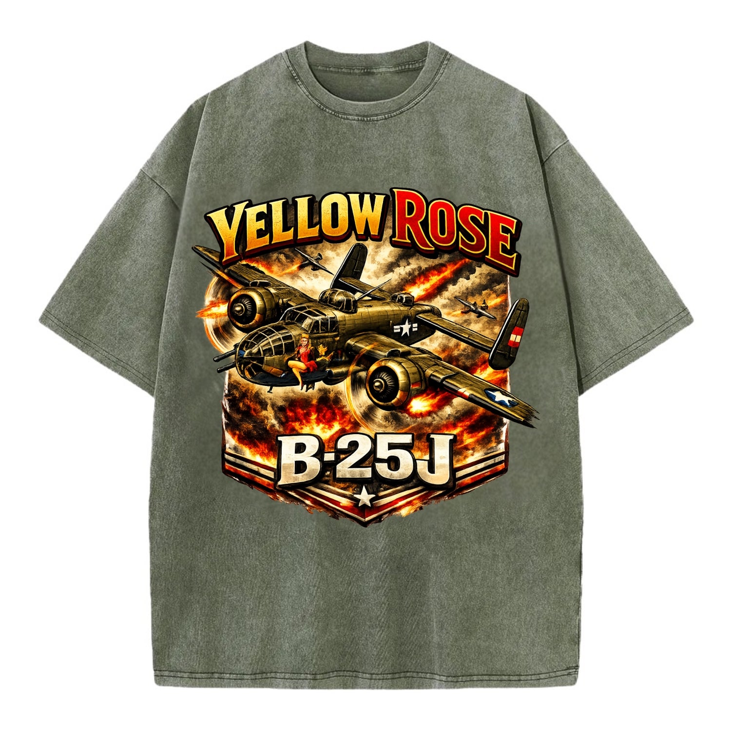 B 25j Yellow Rose - Vintage T-shirt