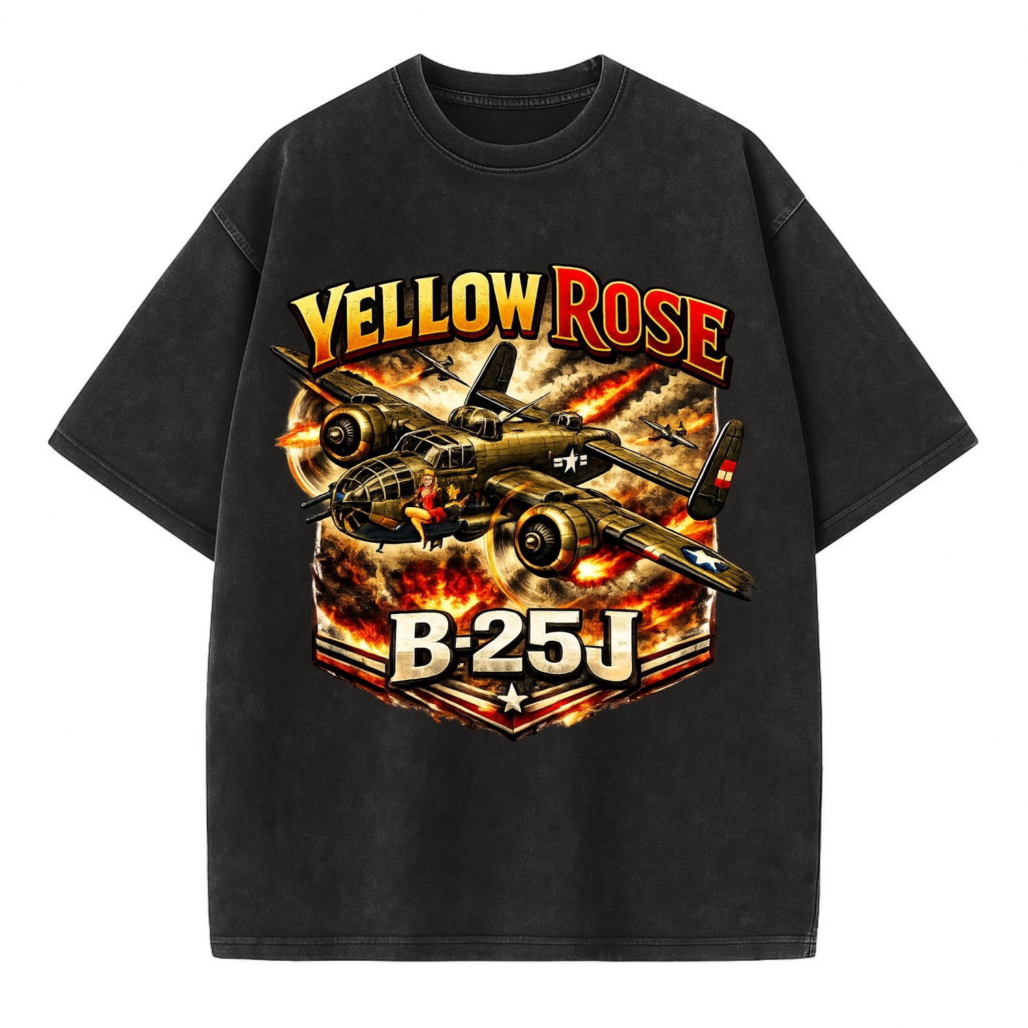 B 25j Yellow Rose - Vintage T-shirt