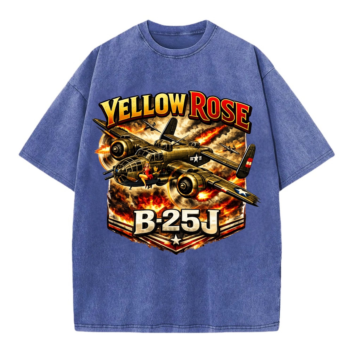 B 25j Yellow Rose - Vintage T-shirt